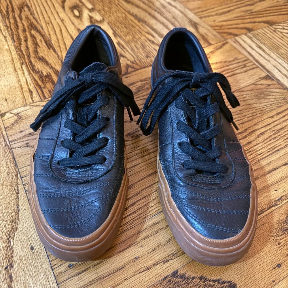 Converse One Star CC Ox, black leather, gum sole, size mens 4.5 / womens 6.5